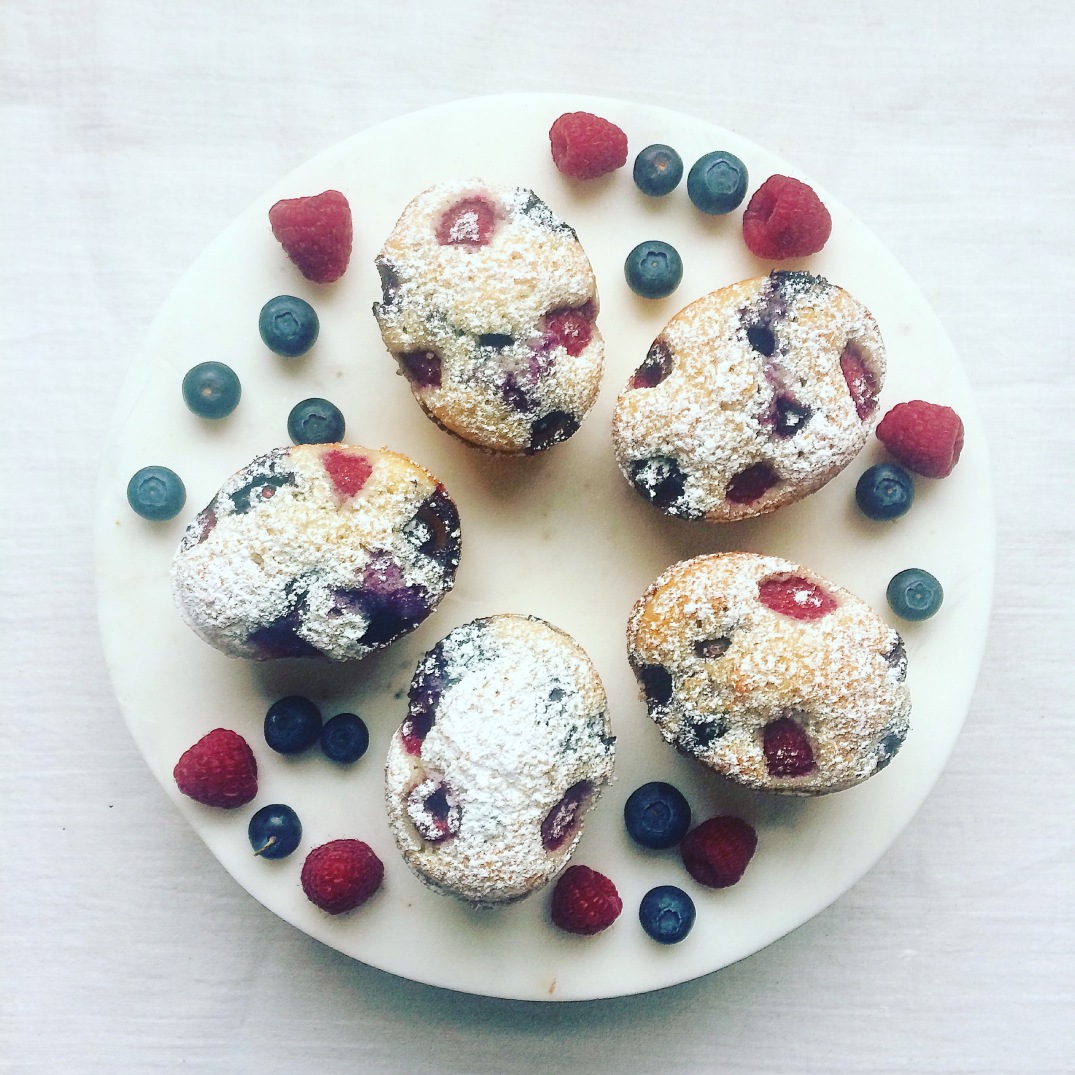 Raspberry and Blueberry Friands - Sky Meadow Bakery blog